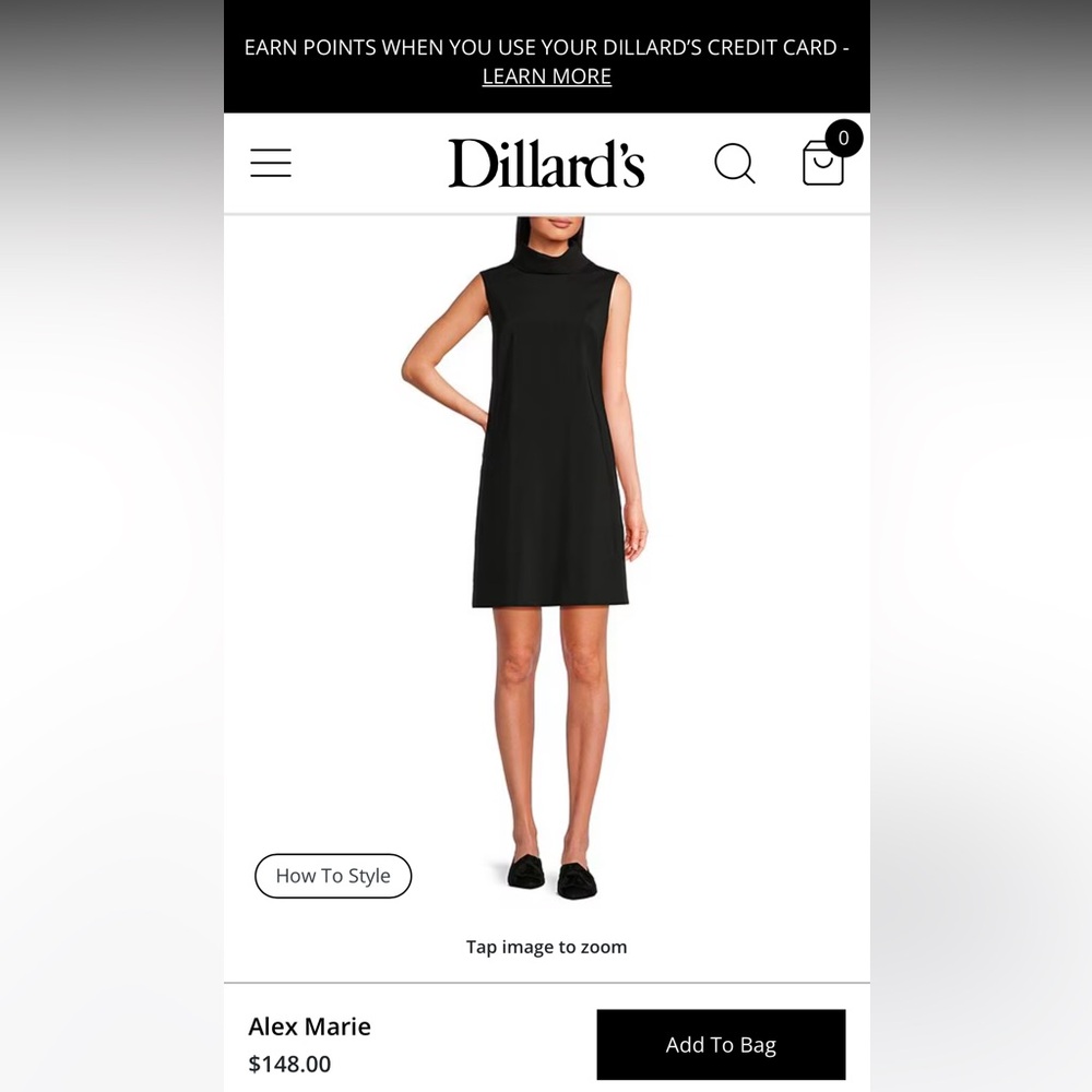Alex Marie Black Sleeveless Mock-Neck Mini Shift Dress